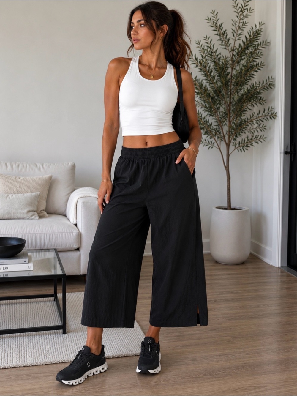 lululemon athletica Black Elastic Waist Pants
